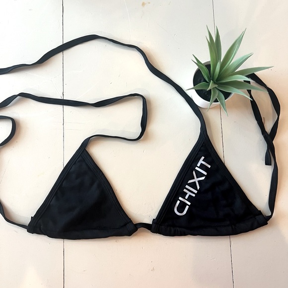 Chixit Swim Cheeky Chixit Bikini With Triangle Top And Dual Strap